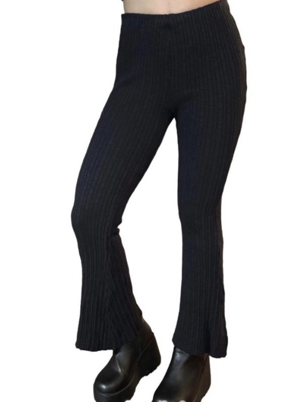 Urban Outfitters Black Ribbed Knit Pants